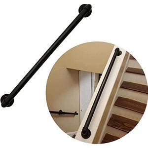 Trap Leuning voor binnentrappen - Wandbevestiging Industriële ijzeren pijp - Metalen reling Non -slip Grab Bar - Trap Porch Dek Handrail Mat zwart, Barn Door Handgrepen (maat: 8,2 ft/250 cm)