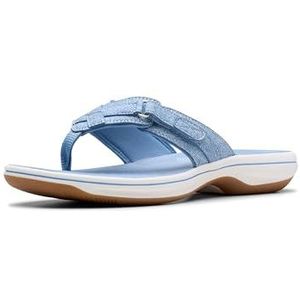 Clarks Women's Breeze Sea Flip-Flop, Denim Blue, 12