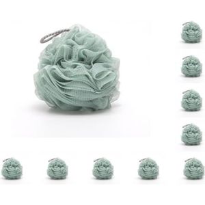 10 Set Bad Ballen Mesh Zachte Exfoliërende Bad Massage Spons Handdoek Scrub Bladerdeeg Hydraterende SPA Cleaner Huid Scrubbers Licht, Gazongroen
