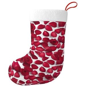 MGGAklp Rode Rozenblaadjes Print Kerst Kousen Snoep Zakken Voor Familie Vakantie Party Kerstboom Decoraties