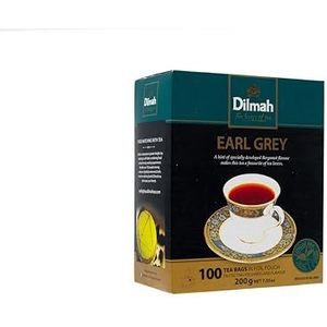 Dilmah Earl Grey Tea - Handpicked, Single Region, Artisanaal gemaakte Ceylon-thee. 100 theezakjes verpakt in folie (Earl Grey)