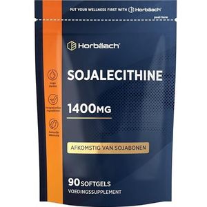 Lecithine 1400mg van Soja | 90 liquid capsules | Hoge Dosering | Sojalecithinesupplement | Soy Lecithin | Horbaach