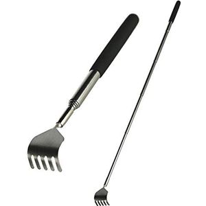 Telescopische rugkrabber metaal uittrekbaar jeukhulp rugmassageapparaat lichaamsmassageapparaat hoofdkrabber krabhulp met rubberen handgreep 50 cm