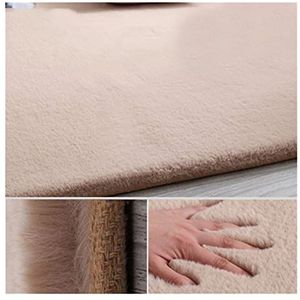 Tapijt Imitatie konijnenbont tapijt moderne woonkamer zachte pluizige pluche tapijten kinderen slaapkamer tapijt faux bontmatten effen kleur grijs Tapijt Woonkamer (Color : Camel, Size : 60x160cm(23