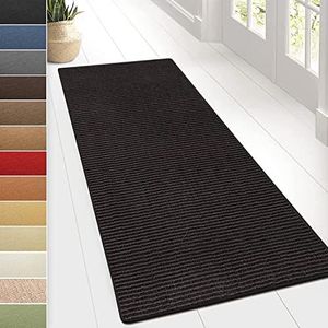 KARAT Sisal Tapijt - Tapijtloper 80 cm breed - natuurlijke vezels loper - tapijt voor woonkamer, hal, slaapkamer - sisal tapijt Sylt (80 x 200 cm, zwart)