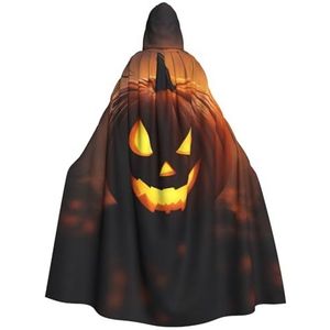 SSIMOO Halloween pompoen volwassen mantel met capuchon, vreselijke spookfeestmantel, geschikt voor Halloween en themafeesten