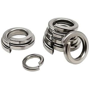 Splitsveerring, 304 roestvrijstalen veerring met elastische pakking M1.6-M24(50pcs M6)
