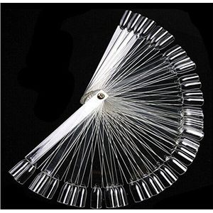 Artlalic 50 stuks Nail Art Tips Color Pop Sticks Display Fan Clear Valse Oefening Starter Kit Tools
