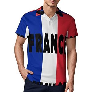 Frankrijk vlag heren golf poloshirt zomer korte mouw T-shirt casual sneldrogende T-shirts M