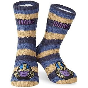 Marvel Superhelden knuffelsokken voor heren, met ABS-stoppernoppen en sherpa fleecevoering, navy, Eén maat