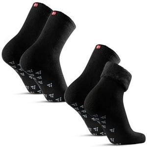 DANISH ENDURANCE Anti-Slip Thermosokken met Anti-Slip Grip, Fluffy Thermosokken met Fleece 2 paar