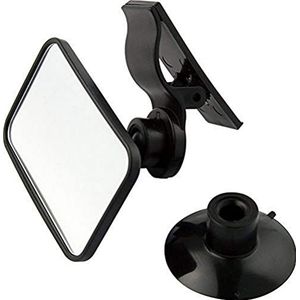 H+H BS 863 Achteruitkijkspiegel, auto extra spiegel, inclusief zuignap en klem, zwart, 98370