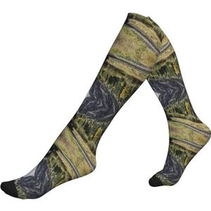 ASFgda Compressie stoomlocomotief treinprint sokken voor dames en heren, 15-20 mmhg (1 paar) beste ondersteuning voor hardlopen, fietsen, werk en fitness