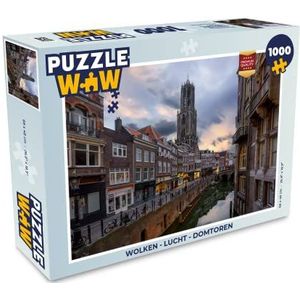 Puzzel 1000 stukjes volwassenen Dom van Utrecht 1000 stukjes - Zonsondergang achter de Dom met een wolkenlucht - PuzzleWow heeft +100000 puzzels - legpuzzel voor volwassenen - Jigsaw puzzel 68x48 cm