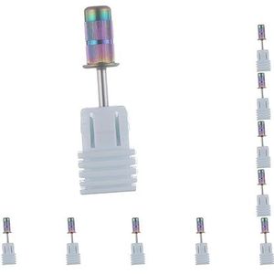 10 Set Roestvrijstalen Schuurband Doorn Bit voor Nail Boor Machine Acryl Nail Regenboog, 0,5 x 0,25 inch