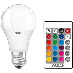 OSRAM LED lamp | Lampvoet: E27 | Warm wit | 2700 K | 9 W | mat | LED Retrofit RGBW lamps with remote control [Energie-efficiëntieklasse A+]