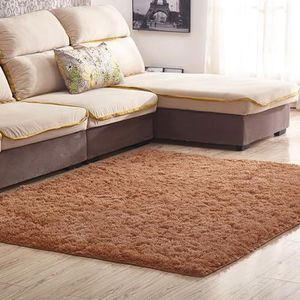 Tapijt - Khaki - Pluizig Shaggy - 200x250 - Onderhoudsvriendelijk