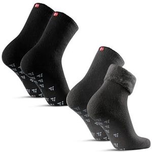 DANISH ENDURANCE Anti-Slip Thermosokken met Anti-Slip Grip, Fluffy Thermosokken met Fleece 2 paar