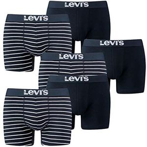 Levi's Pack van 6 mannen vintage streep YD B Boxer korte boxershort onderbroek broek ondergoed, kleur:321 - marine, konfektionsmaat: M, 321 - Blauw