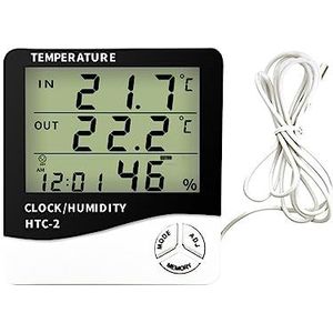 Temperatuur- En Vochtigheidssensor Elektronische Thermometer Met Wandtafelklok For Thuistemperatuurmeter Nauwkeurige Monitor(B)