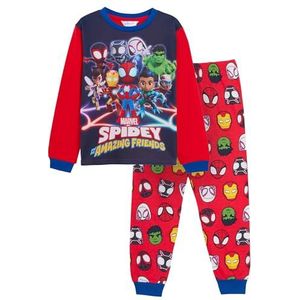 Spidey And His Amazing Friends Pyjama Kids Spider-Man Pjs Set Hulk Iron Man Black Panther Gwen Miles Morales Nachtkleding, Blauw, 5-6 jaar