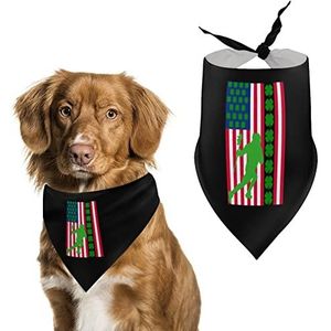 Ierse lacrosse klaver Amerikaanse vlag grappige hond bandana's afdrukken driehoek sjaal verstelbare huisdier hoofddoek kat slabbetjes voor kleine, middelgrote grote huisdieren