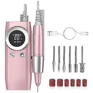 Elektrische nagelvijl, Elektrische Nagel Boor 45000Rpm Draagbare Draadloze Nagelvijl Machine for Acryl Gel Nagels Manicure Pedicure Polijsten Vorm Gereedschap voor zowel natuurlijke als kunstnagels (