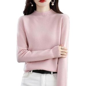 Cashmere Sweaters For Women, Cashmere Long Sleeve Sweaters Plus Size, Womens Cashmere Sweaters Fall 2023 (M,Pink)