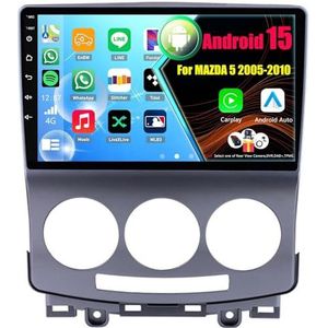 Android 15 Autoradio Voor MAZDA 5 2005-2010 met Draadloze Carplay Android Auto, 9 Inch Autoscherm Soporta Bluetooth WIFI GPS FM/RDS(8Core(8+256GB))
