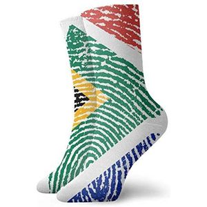 Drempad Luxe Katoenen Sokken Zuid-Afrika Unisex Grappige Art 3D Print Casual Crew Sokken Atletische Crew Sokken, Meerkleurig, Eén Maat