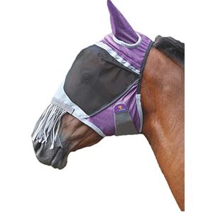 Shires - Vliegenmasker met oren en neuspony voor paarden Deluxe (Poney) (paars)
