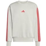 adidas Hombre ESSENTIAL THREE STRIPES FLEECE SWEATSHIRT, wonder alumina/pure ruby, XXL