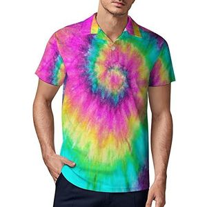 Spiral Tie Dye heren golf poloshirt zomer korte mouw T-shirt casual sneldrogende T-shirts XL
