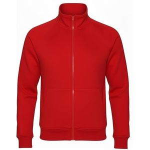 ROCK-IT Apparel I Sweaterjas Heren zonder Kap met Ritssluiting I Premium Jas met Opstaande Kraag I Fleece Binnenzijde I Kleur Rood Large