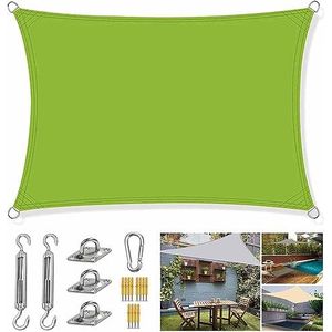 Groene Rechthoekige Vierkante Zonnezeilen met Heavy Duty Bevestigingsset Yard Zonnescherm Uv-bescherming 2m 2.5m 3m 3.6m 4m 5m 6m 7m 8m for Terras Patio Park Zonnezeil Schaduw (Size : 4x6M)