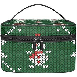 Santa claus make-up organizer tas, reismake-up tas organizer case draagbare cosmetische tas voor vrouwen en meisjes toiletartikelen, Meerkleurig, 22.5x15x13.8cm/8.9x5.9x5.4in