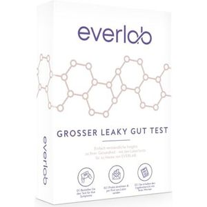 EVERLAB Grote Leaky Good Test – uitgebreid onderzoek van slijmvliesmarkers, darmbacteriën, candida en nog veel meer. | Stoeltest van doordringende darm | zelftest voor thuis