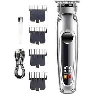 Tondeuse voor mannen, professionele oliekop tondeuse, lcd-digitale USB-hoogvermogen, professionele elektrische tondeuse voor kappers