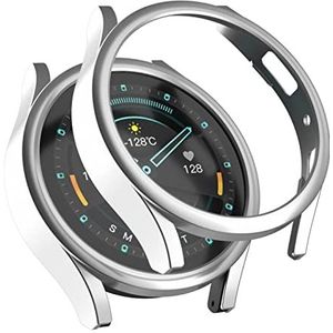 Watch Case BZN for Samsung Galaxy Watch5 40 / 44mm Brandstofinjectie Hollow Watch Beschermhoes (Groen) (Rose Goud) (Zilver) enz. (Color : Silver)