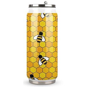 Honingbijen reismok met deksel cola beker geïsoleerde beker waterfles theekop voor vrouwen mannen