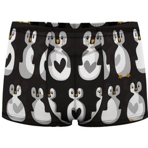 Schattige pinguïns en harten heren boxerslips sexy shorts mesh boxers ondergoed ademende onderbroek string