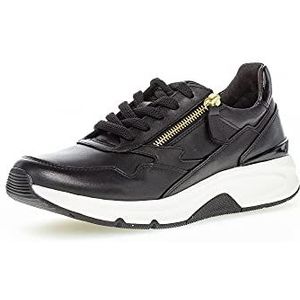 Gabor Low-Top sneakers voor dames, lage schoenen, uitneembaar voetbed, Zwart 37, 35.5 EU