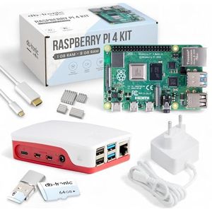 Raspberry Pi 4 - Starterskit - 8GB - Officiële Voeding 15W - 64GB Geheugenkaart - 4K Micro HDMI-kabel