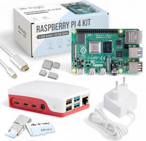 Raspberry Pi 4 - Starterskit - 8GB - Officiële Voeding 15W - 64GB Geheugenkaart - 4K Micro HDMI-kabel