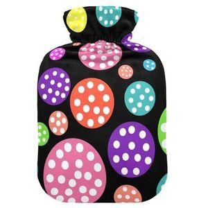 LI ZHI XIN PVC warmwaterkruik met fluwelen deksel 1L 2L kleine middelgrote kleurrijke polka dot patroon