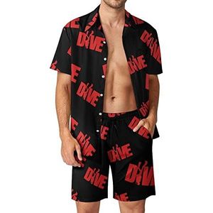 Dive Scuba Diving Mannen Hawaiiaanse Bijpassende Set 2 Stuk Outfits Button Down Shirts En Shorts Voor Strand Vakantie