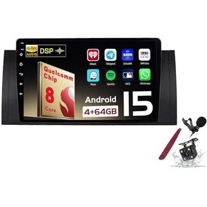 Android 15 Autoradio Sat Navi voor B-MW E39 (1995-2003) 9 Inch Touchscreen Multimedia Speler met Draadloze Carplay GPS Navigatie FM RDS Bluetooth 5G-WiFi SWC DSP,M100s