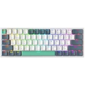QPSJXN Machene K500-B61W 60% ANSI lay-out draadloos mechanisch toetsenbord, tri-mode, hot-swapping RGB gaming-toetsenbord voor spelers (rode schakelaar)
