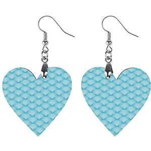 Blue Wave Sea Fashion Leuke Oorbellen Grappige Geschilderde Houten Sieraden Geschenken Voor Vrouwen Liefde