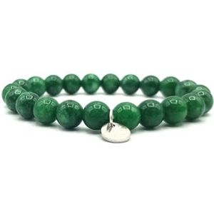 KARDINAL WEIST jade armband, half edelsteen kralen, sieraden voor mannen en vrouwen, chakra - geluk - gezondheid - yin yang ( S, donkergroen)